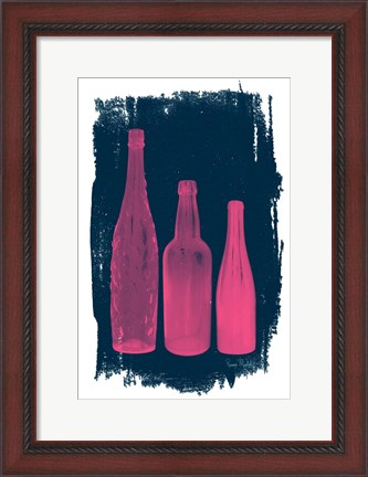 Framed Pink on Navy Print