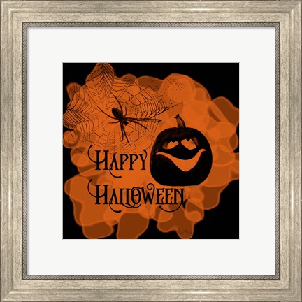 Framed Happy Halloween Pumpkin Print
