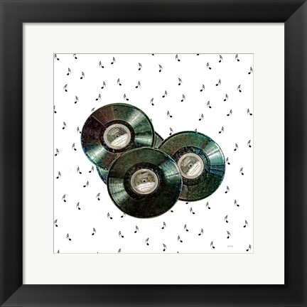 Framed Vintage Records Print