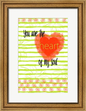 Framed Key Lime Heart Print