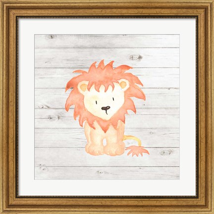 Framed Watercolor Lion Print