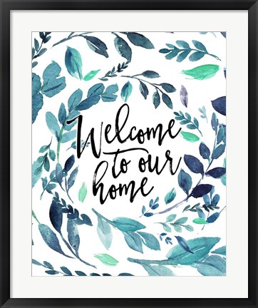 Framed Welcome to Our Home - Blue Print