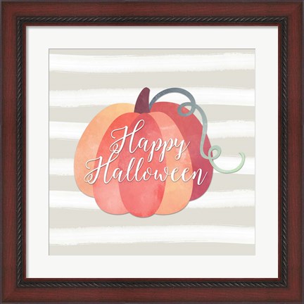Framed Happy Halloween Pumpkin Print