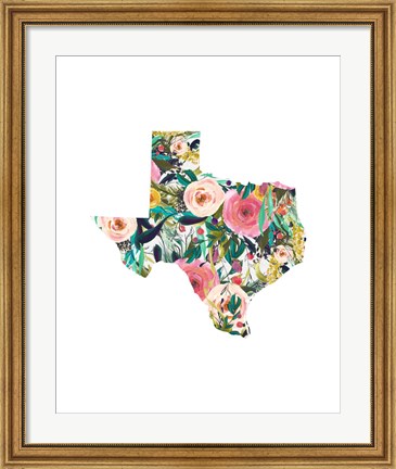 Framed Texas Floral Collage II Print