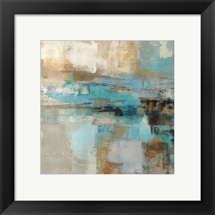 Framed Morning Fjord Square I Print