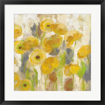 Framed Floating Yellow Flowers V Print
