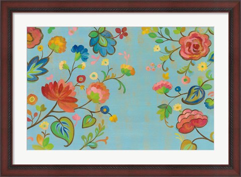 Framed Folk Song Floral Print
