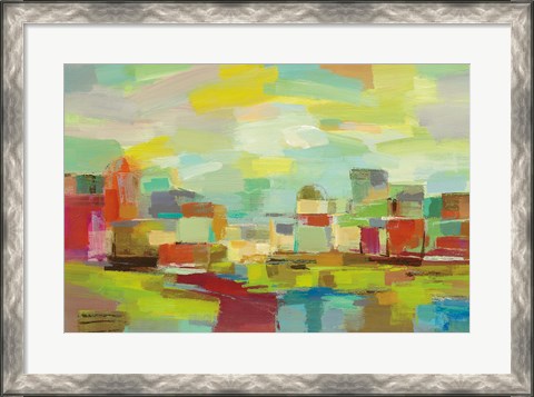 Framed Town by the River Print