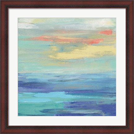 Framed Sunset Beach II Bright Print