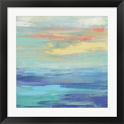 Framed Sunset Beach II Bright Print