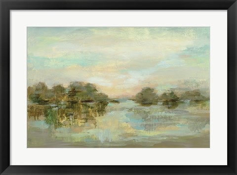 Framed Dreamy Lake Green Print