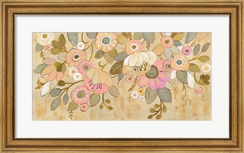 Framed Decorative Pastel Flowers Print