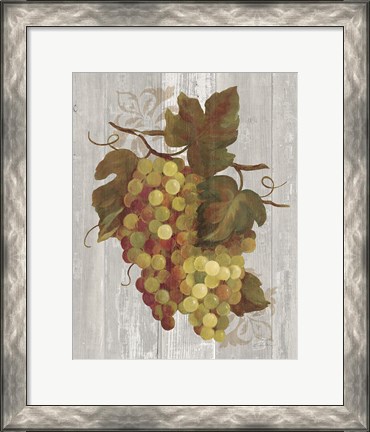 Framed Autumn Grapes IV on Wood Print