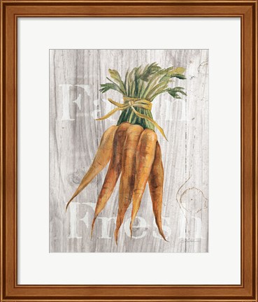 Framed Market Vegetables I on Wood Print
