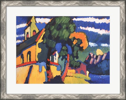 Framed Village Church in Riegsee, Bavaria, 1907 Print