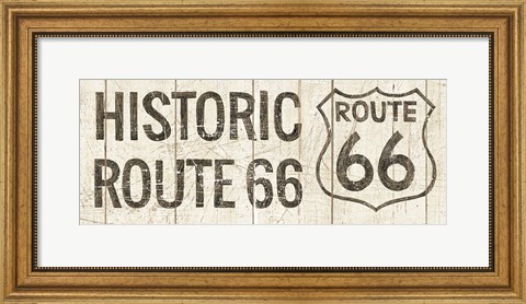 Framed Flea Market Road Sign Route 66 Print