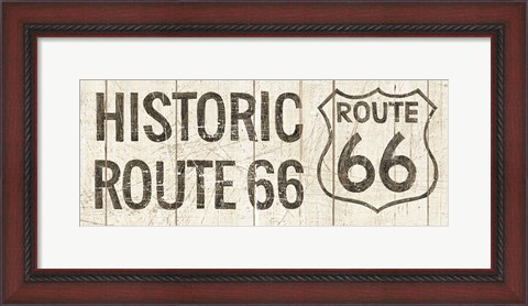 Framed Flea Market Road Sign Route 66 Print