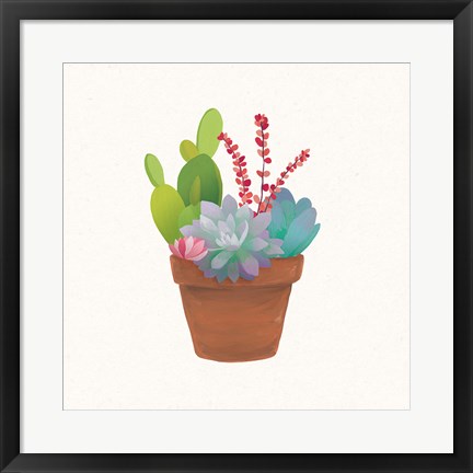 Framed Succulent Pot III Print