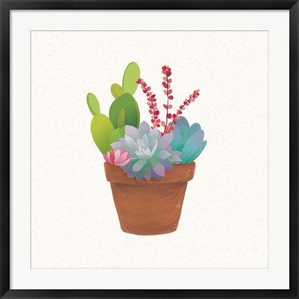 Framed Succulent Pot III Print