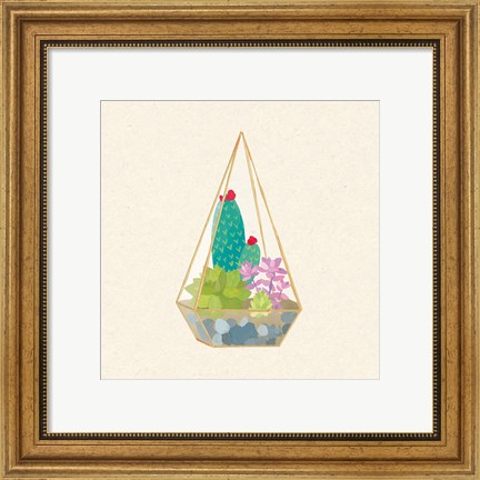 Framed Succulent Terrarium II Print