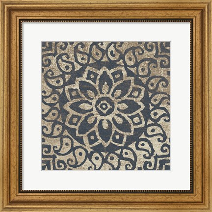 Framed Amadora with Brown Square I Print