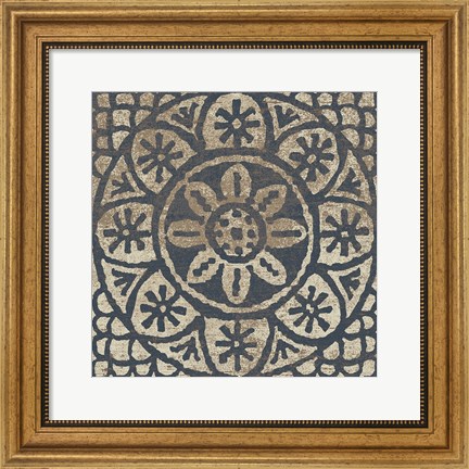 Framed Amadora with Brown Square II Print