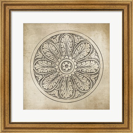 Framed Rosette VIII Neutral Print