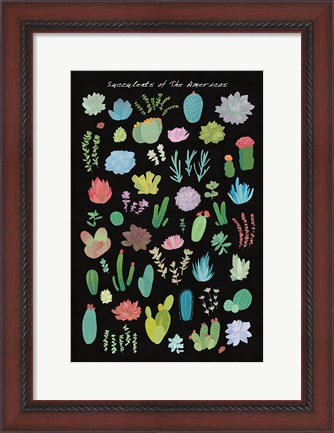 Framed Succulent Chart I of the Americas Print