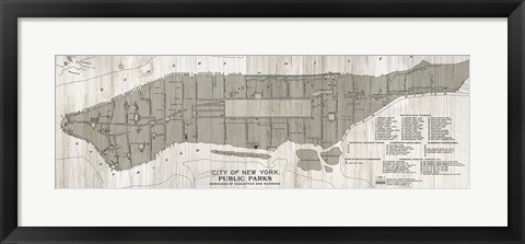Framed New York Parks Map Print