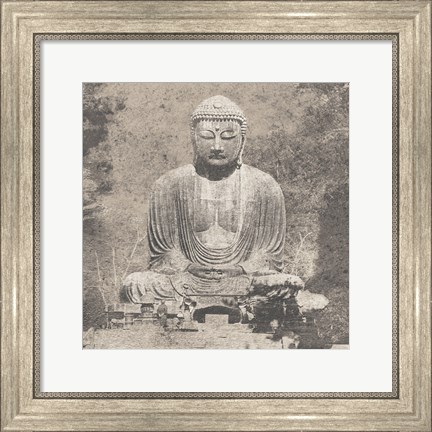 Framed Asian Buddha Crop Neutral Print