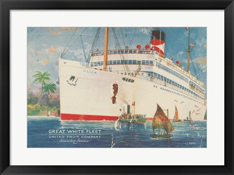 Framed Great White Fleet Postcard I Print