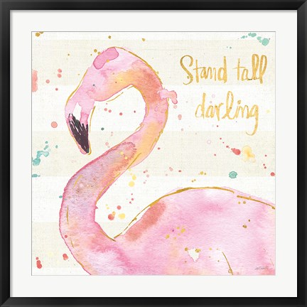 Framed Flamingo Fever III Print