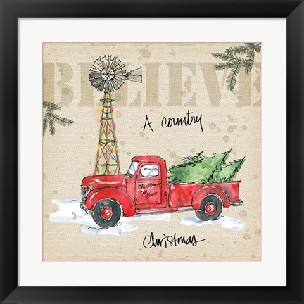 Framed Country Christmas IV Print