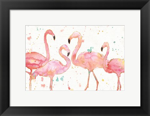 Framed Flamingo Fever I Print