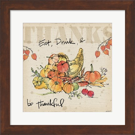 Framed Be Thankful III Print