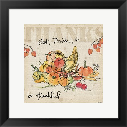Framed Be Thankful III Print
