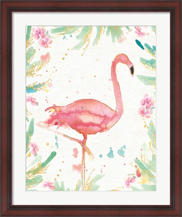 Framed Flamingo Fever XII Print