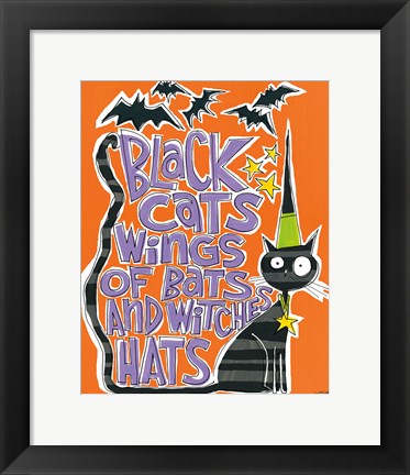 Framed Bats and Black Cats II Print