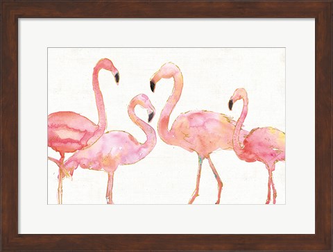 Framed Flamingo Fever I no Splatter Print
