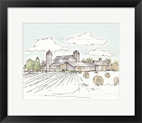 Framed Farm Memories II Shiplap Print