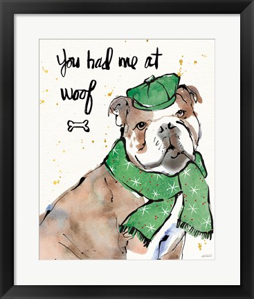 Framed Strike a Paws I Christmas Print