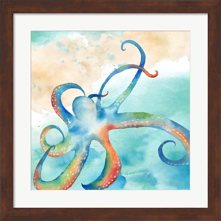 Framed Sea Splash Octopus Print