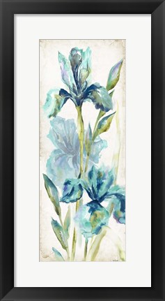 Framed Watercolor Iris Panel REV I Print