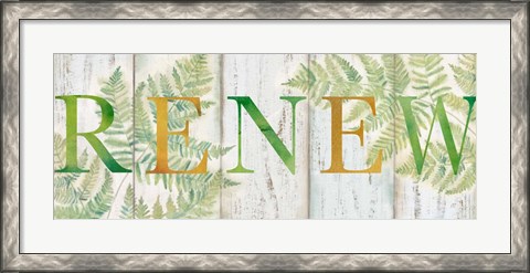 Framed Renew Rustic Botanical Sign Print
