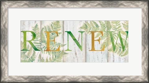 Framed Renew Rustic Botanical Sign Print