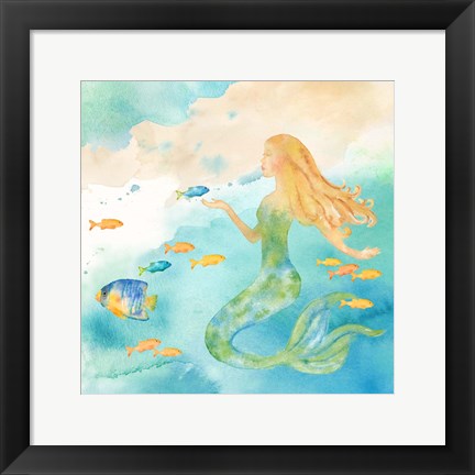 Framed Sea Splash Mermaid II Print