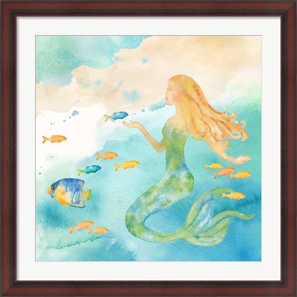 Framed Sea Splash Mermaid II Print
