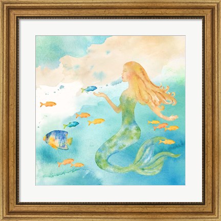 Framed Sea Splash Mermaid II Print