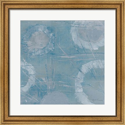 Framed Champagne Burst Blue/Gray Print