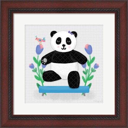 Framed Tumbling Pandas I Print